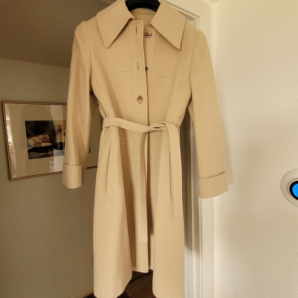 Vintage Sakowitz Cashmere Button Coat with Self Tie